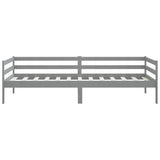 Lit de jour sans matelas gris bois de pin massif 90x200 cm