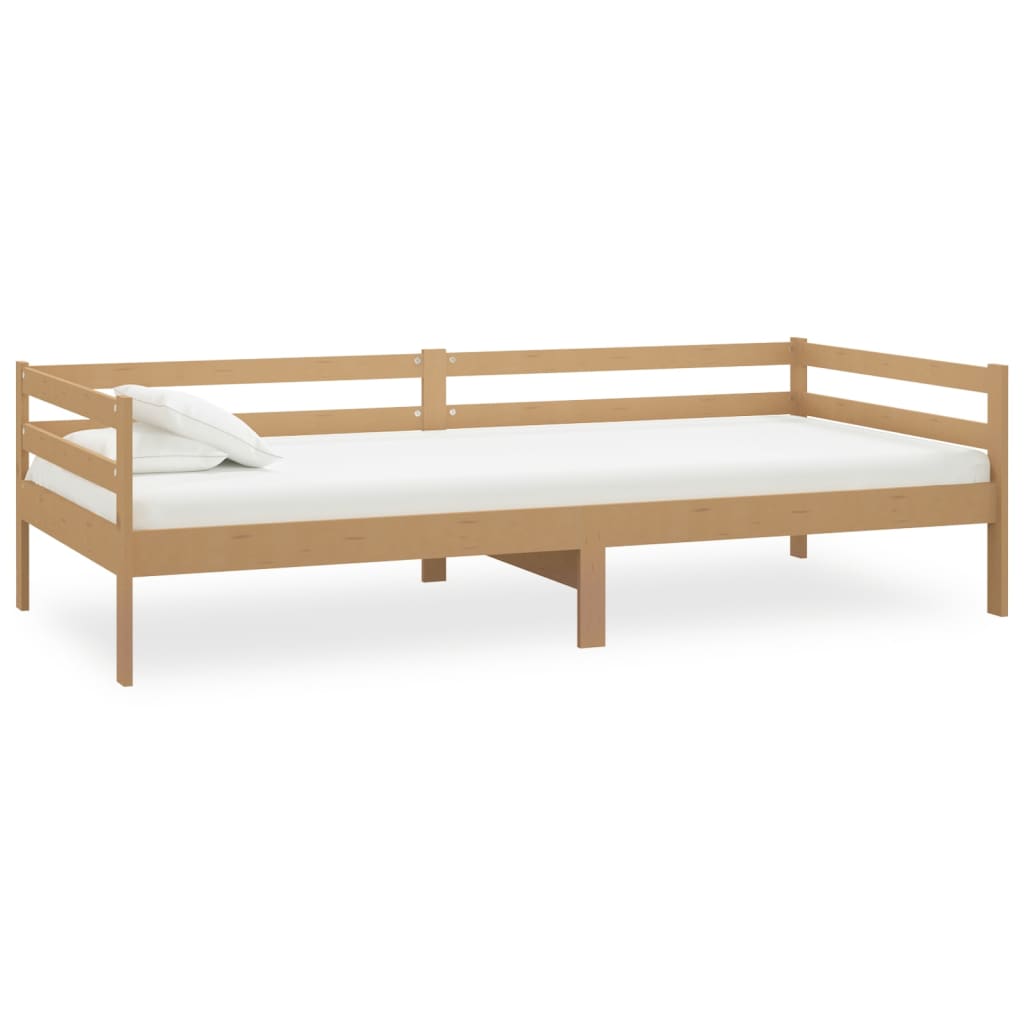 Day bed without mattress honey brown solid pine wood 90x200 cm