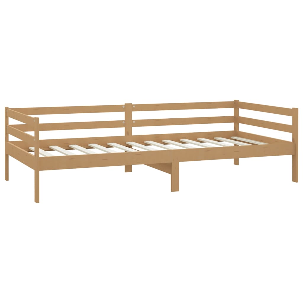 Day bed without mattress honey brown solid pine wood 90x200 cm