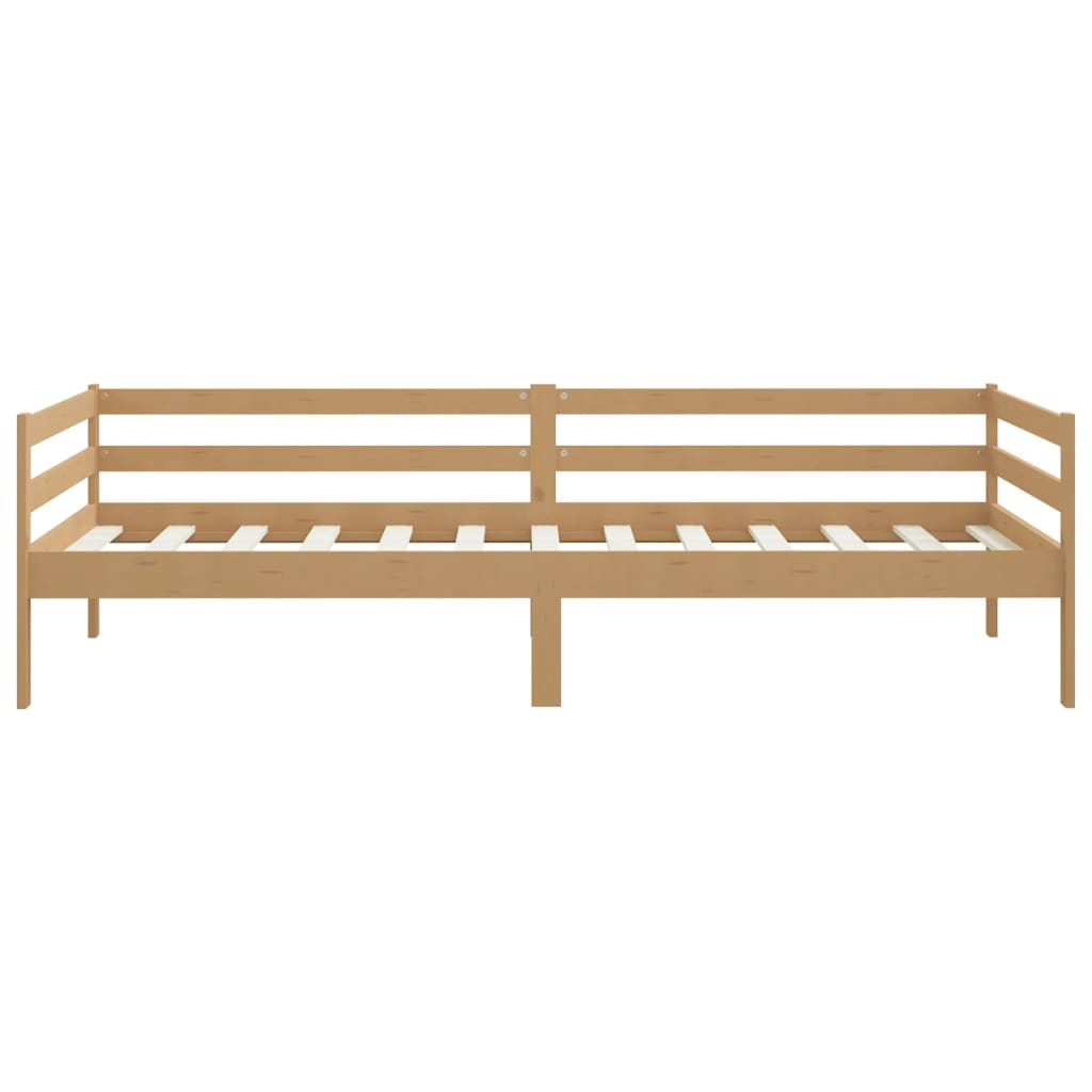 Day bed without mattress honey brown solid pine wood 90x200 cm