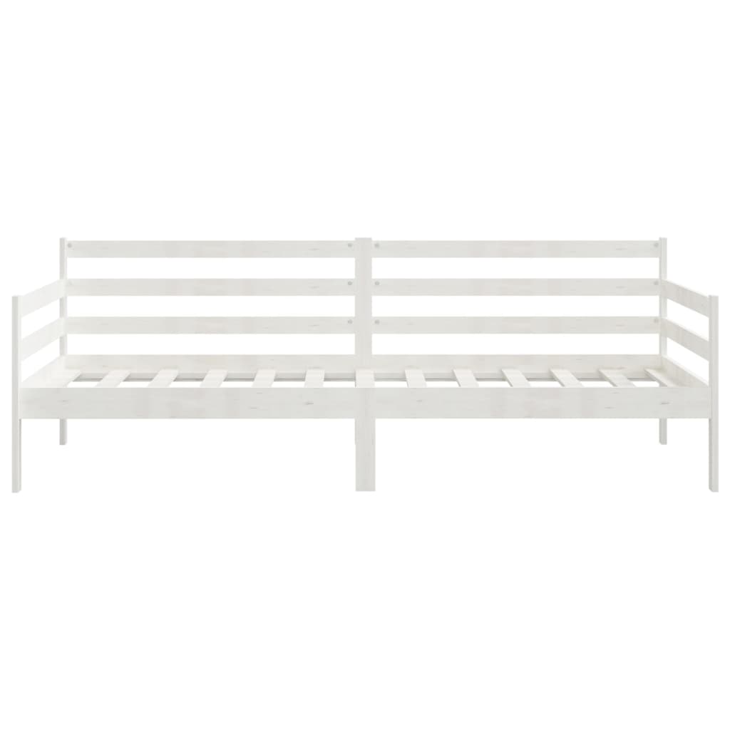 Lit de jour sans matelas blanc bois de pin massif 90x200 cm