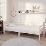 Lit de jour sans matelas blanc bois de pin massif 90x200 cm