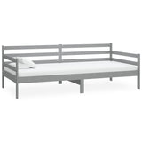 Lit de jour sans matelas gris bois de pin massif 90x200 cm