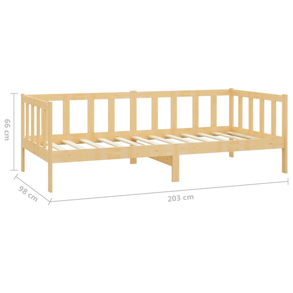 Day bed without mattress solid pine wood 90x200 cm