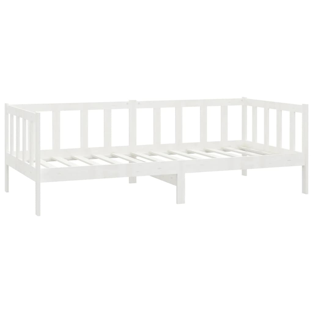 Lit de jour sans matelas blanc bois de pin massif 90x200 cm