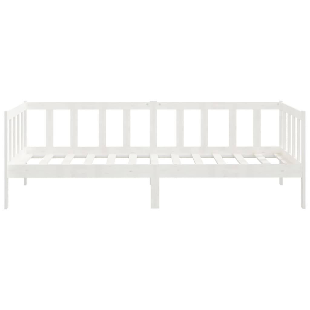 Lit de jour sans matelas blanc bois de pin massif 90x200 cm