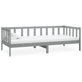 Lit de jour sans matelas gris bois de pin massif 90x200 cm