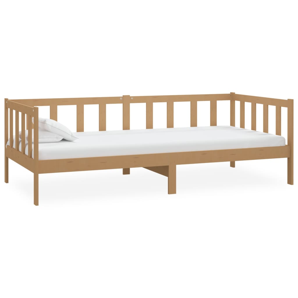 Lit de jour sans matelas marron miel bois pin massif 90x200 cm