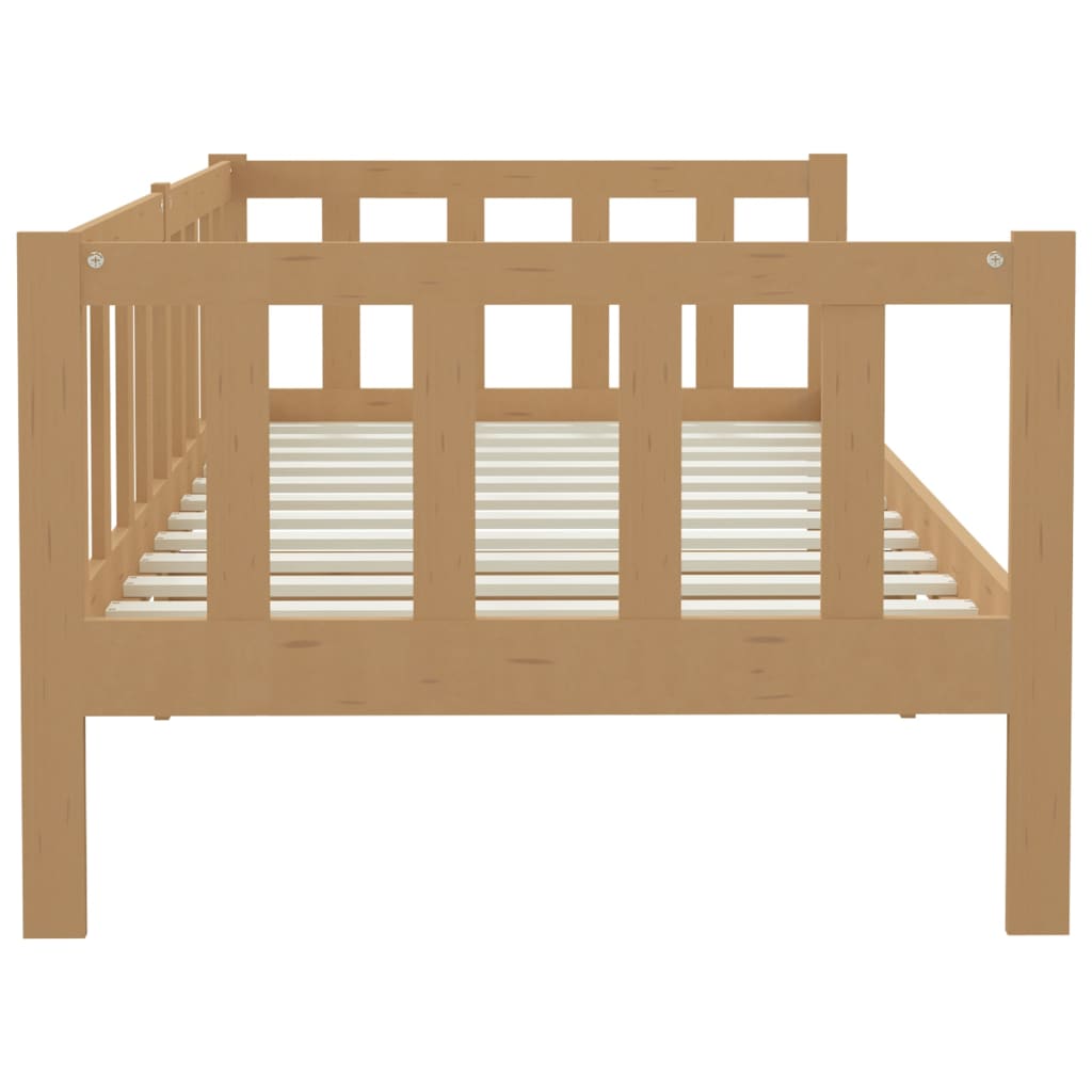 Lit de jour sans matelas marron miel bois pin massif 90x200 cm