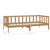 Lit de jour sans matelas marron miel bois pin massif 90x200 cm