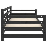 Lit coulissant sans matelas noir 2x(90x200) cm