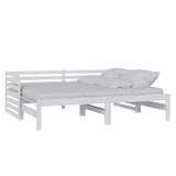 Lit coulissant sans matelas blanc 2x(90x200) cm