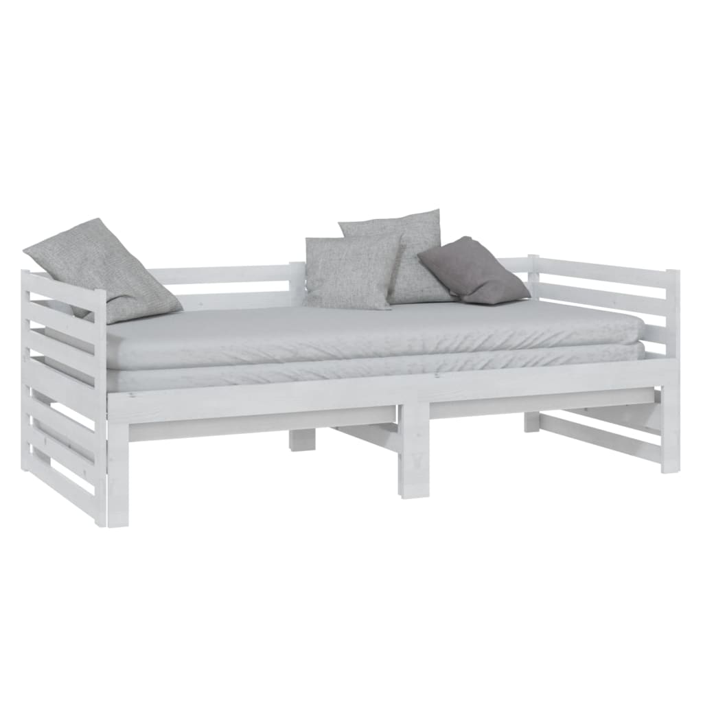 Lit coulissant sans matelas blanc 2x(90x200) cm