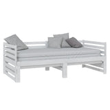 Lit coulissant sans matelas blanc 2x(90x200) cm