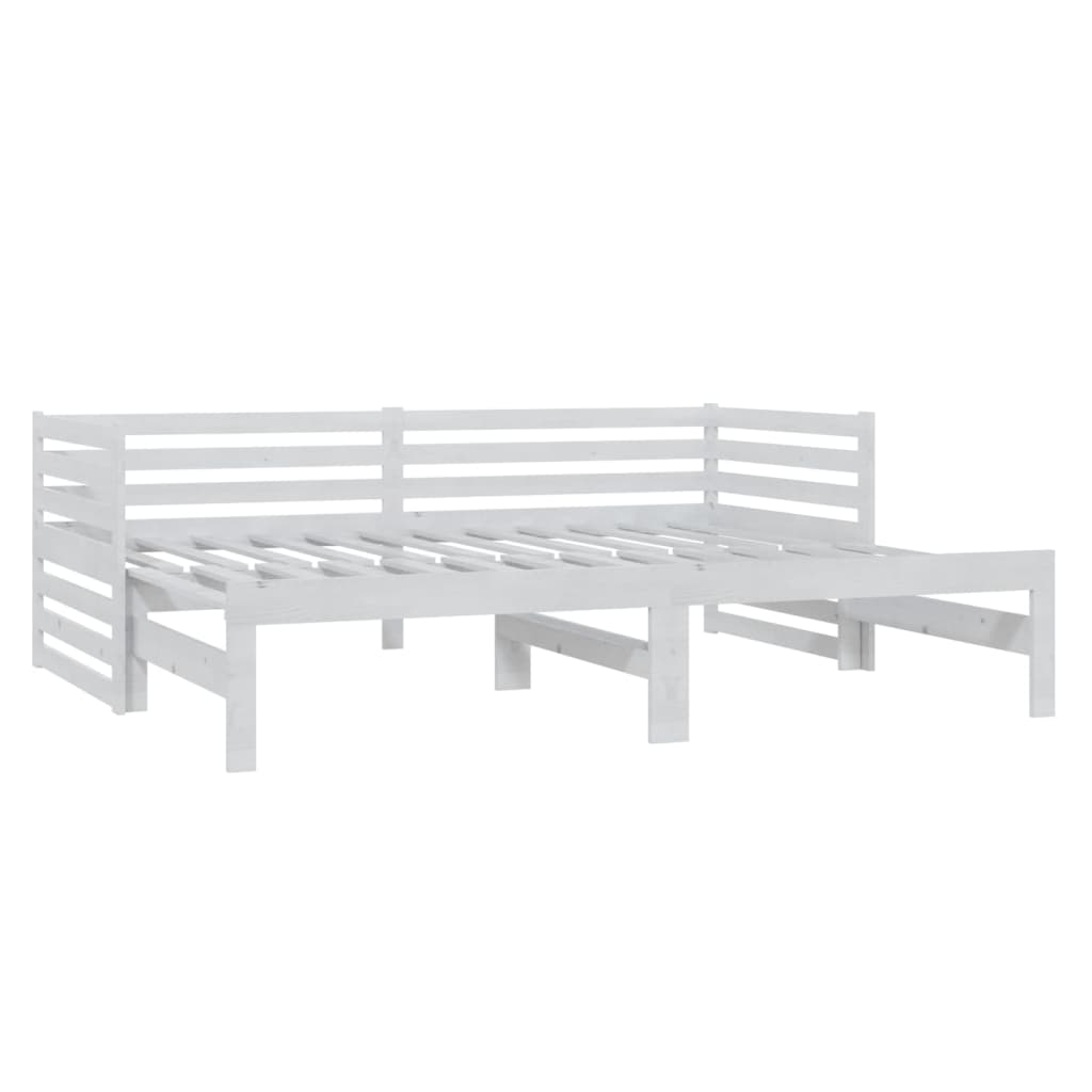 Lit coulissant sans matelas blanc 2x(90x200) cm