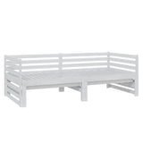 Lit coulissant sans matelas blanc 2x(90x200) cm