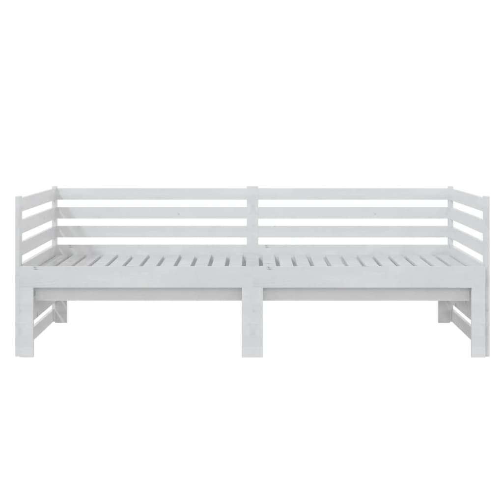 Lit coulissant sans matelas blanc 2x(90x200) cm