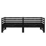 Lit coulissant sans matelas noir 2x(90x200) cm