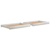 Bed drawers 2 pcs White Solid pine wood