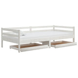 Bed drawers 2 pcs White Solid pine wood