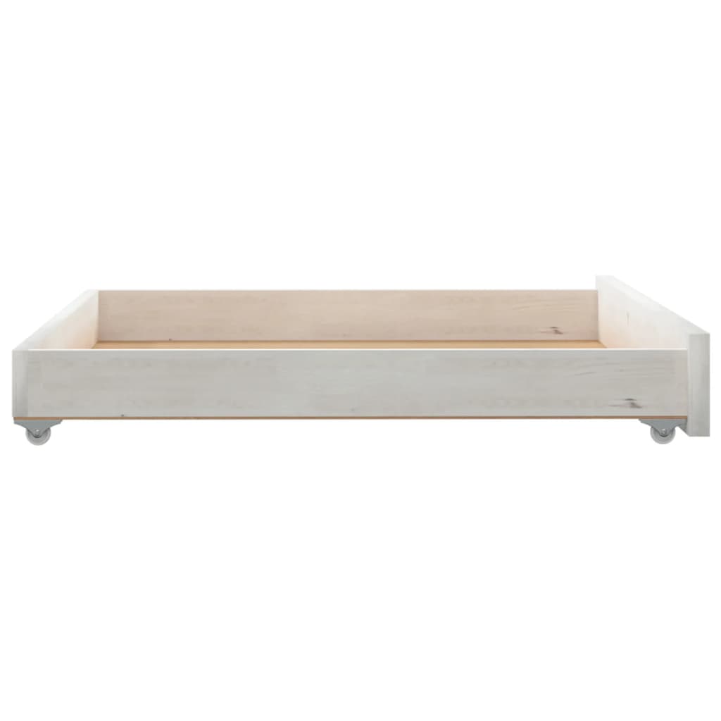 Bed drawers 2 pcs White Solid pine wood