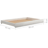 Bed drawers 2 pcs White Solid pine wood