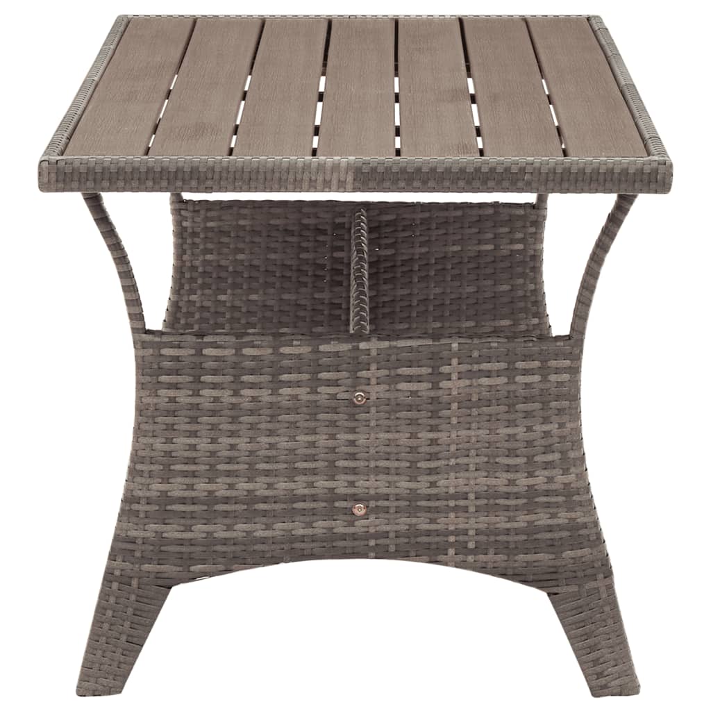 Table de jardin Gris 120x70x66 cm Résine tressée