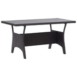 Table de jardin noir 120x70x66 cm Résine tressée