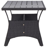 Table de jardin noir 120x70x66 cm Résine tressée