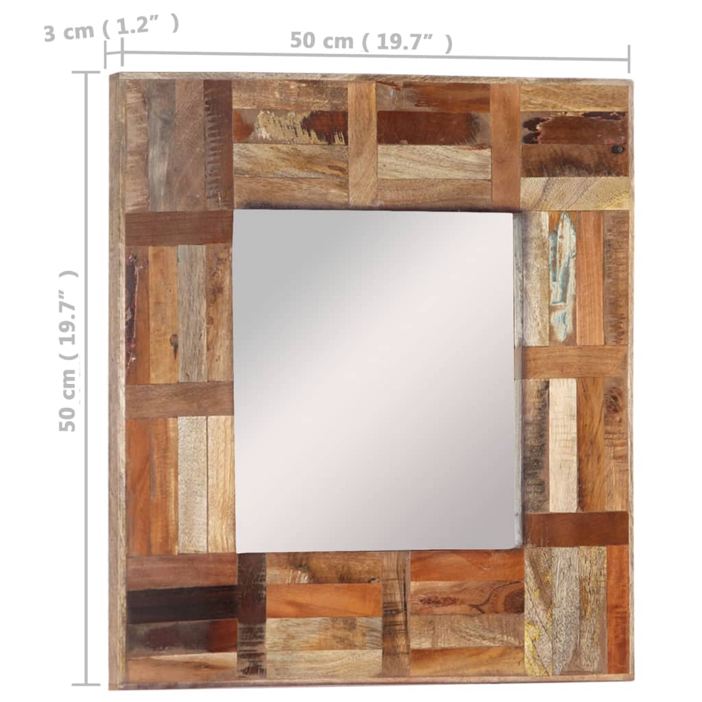 Wandspiegel Massives Altholz 50x50 cm