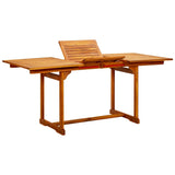 Garden dining table (120-170)x80x75 cm Solid acacia wood