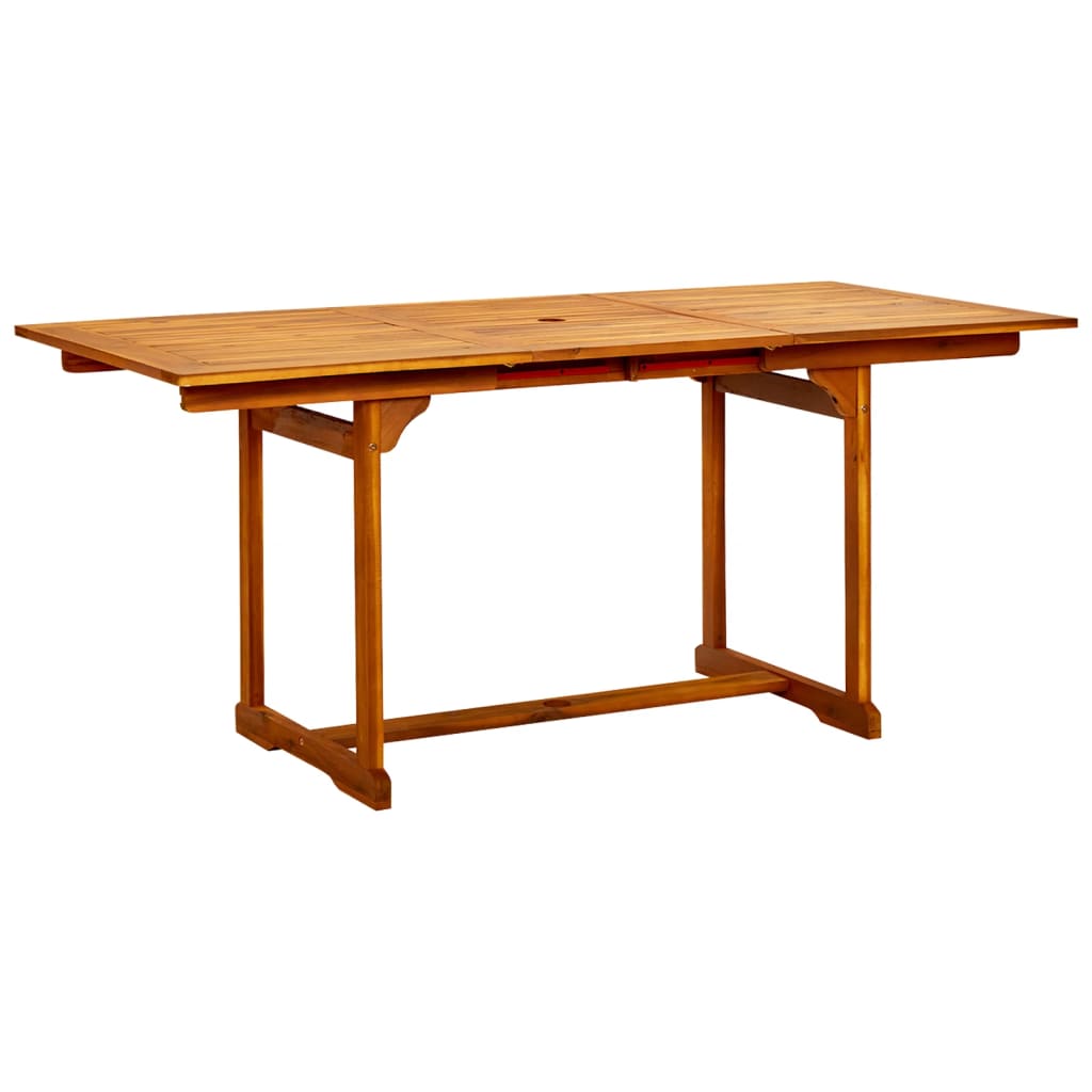 Garden dining table (120-170)x80x75 cm Solid acacia wood