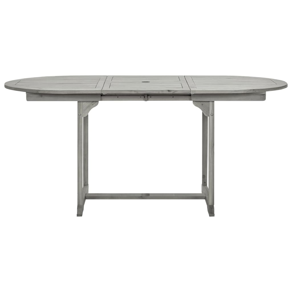 Garden dining table (120-170)x80x75 cm Solid acacia wood