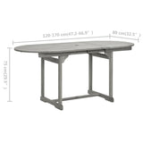 Garden dining table (120-170)x80x75 cm Solid acacia wood