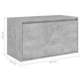 Banc d'entrée 80x40x45 cm Gris béton Bois d'ingénierie