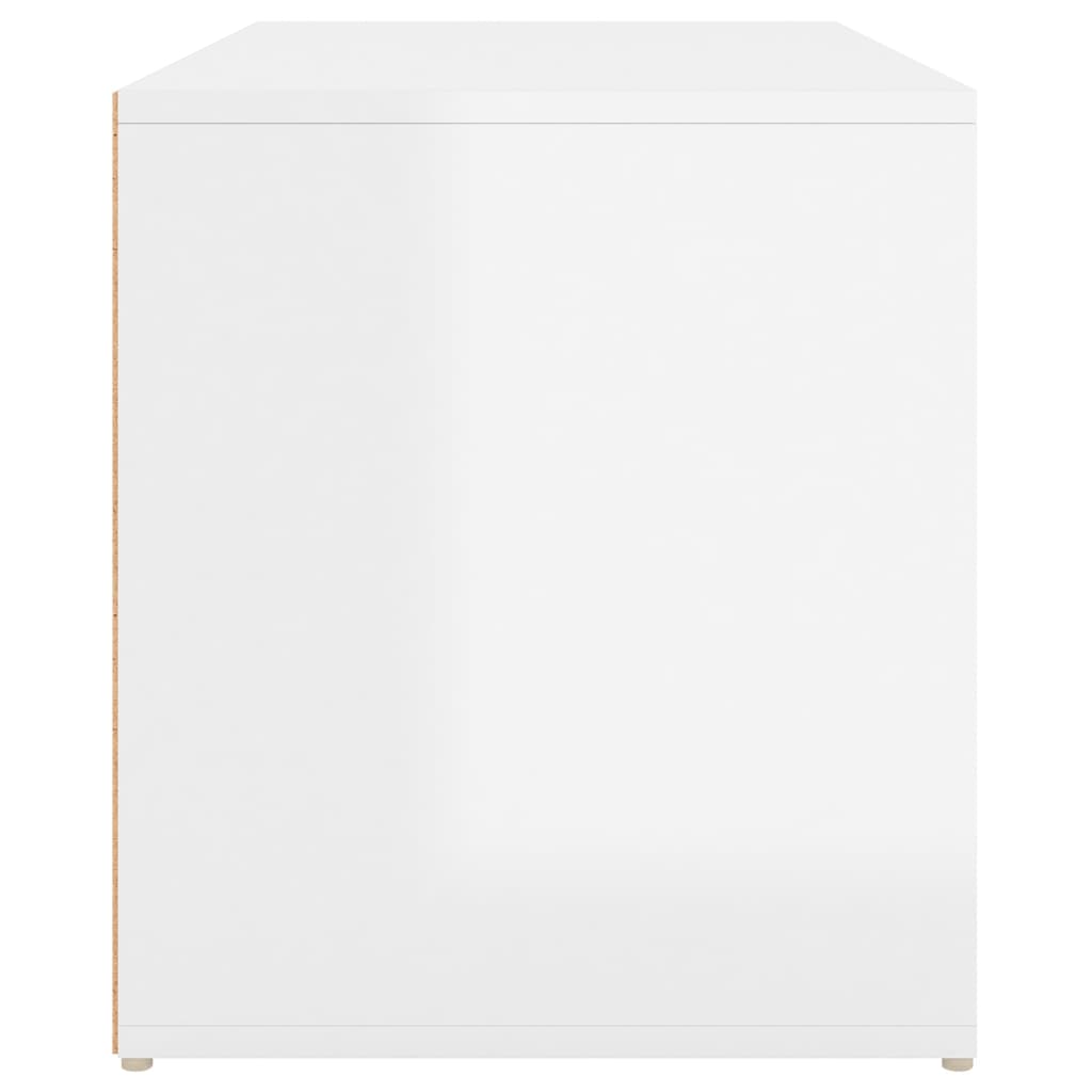 Banc d'entrée 80x40x45 cm Blanc brillant Bois d'ingénierie