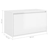 Banc d'entrée 80x40x45 cm Blanc brillant Bois d'ingénierie