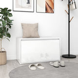 Banc d'entrée 80x40x45 cm Blanc brillant Bois d'ingénierie