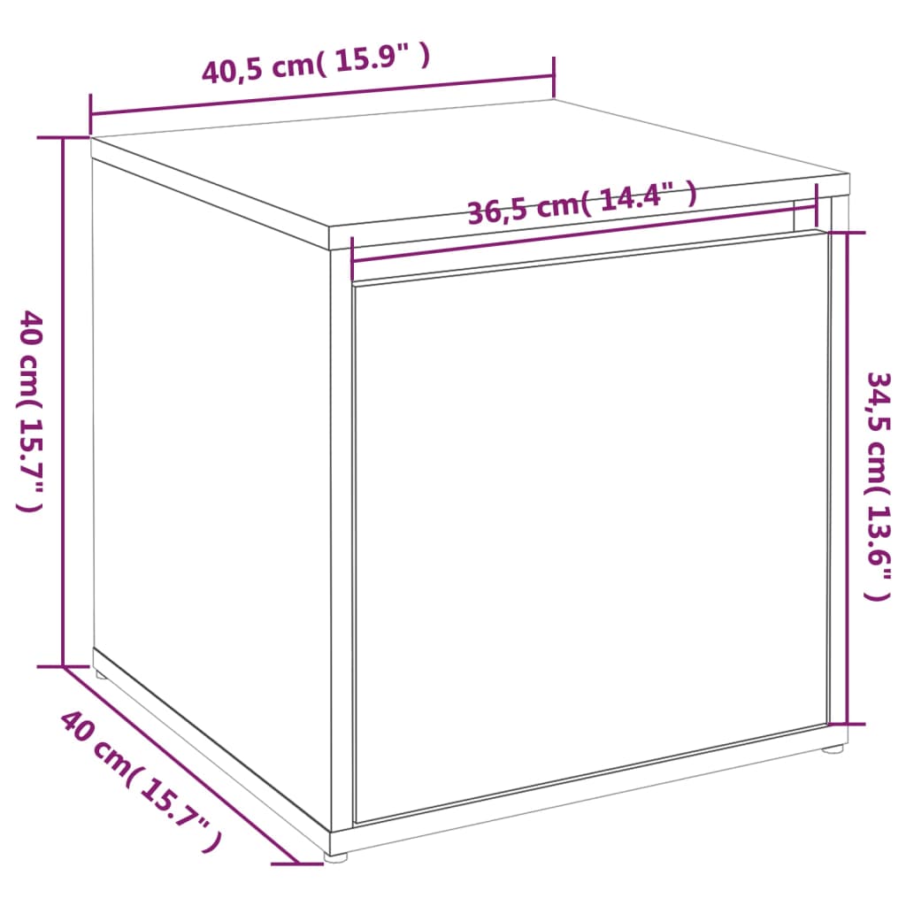 Concrete Grey Box Drawer 40.5x40x40 cm Engineered Wood