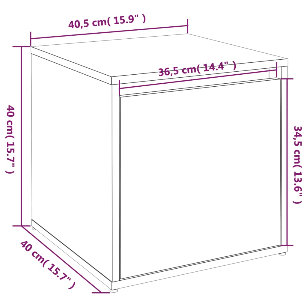 Drawer box Glossy white 40.5x40x40 cm Engineered wood