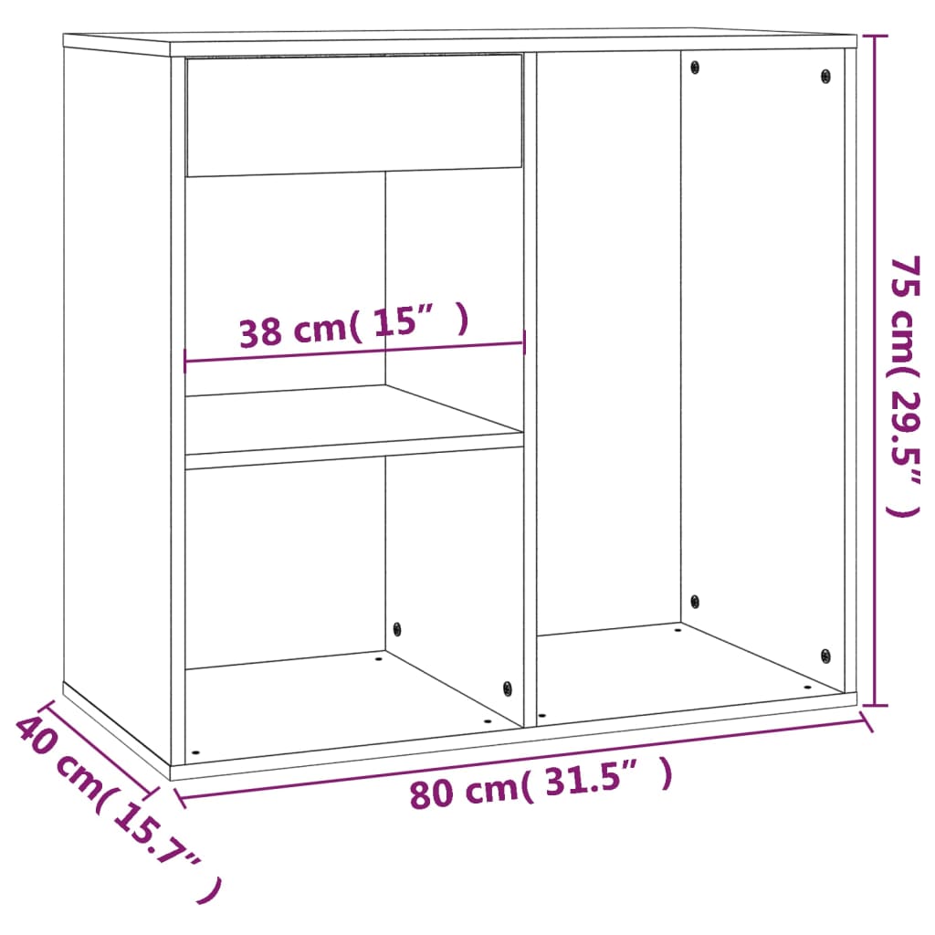 Armoire à cosmétiques Blanc 80x40x75 cm Bois d'ingénierie