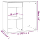 Armoire à cosmétiques Blanc 80x40x75 cm Bois d'ingénierie