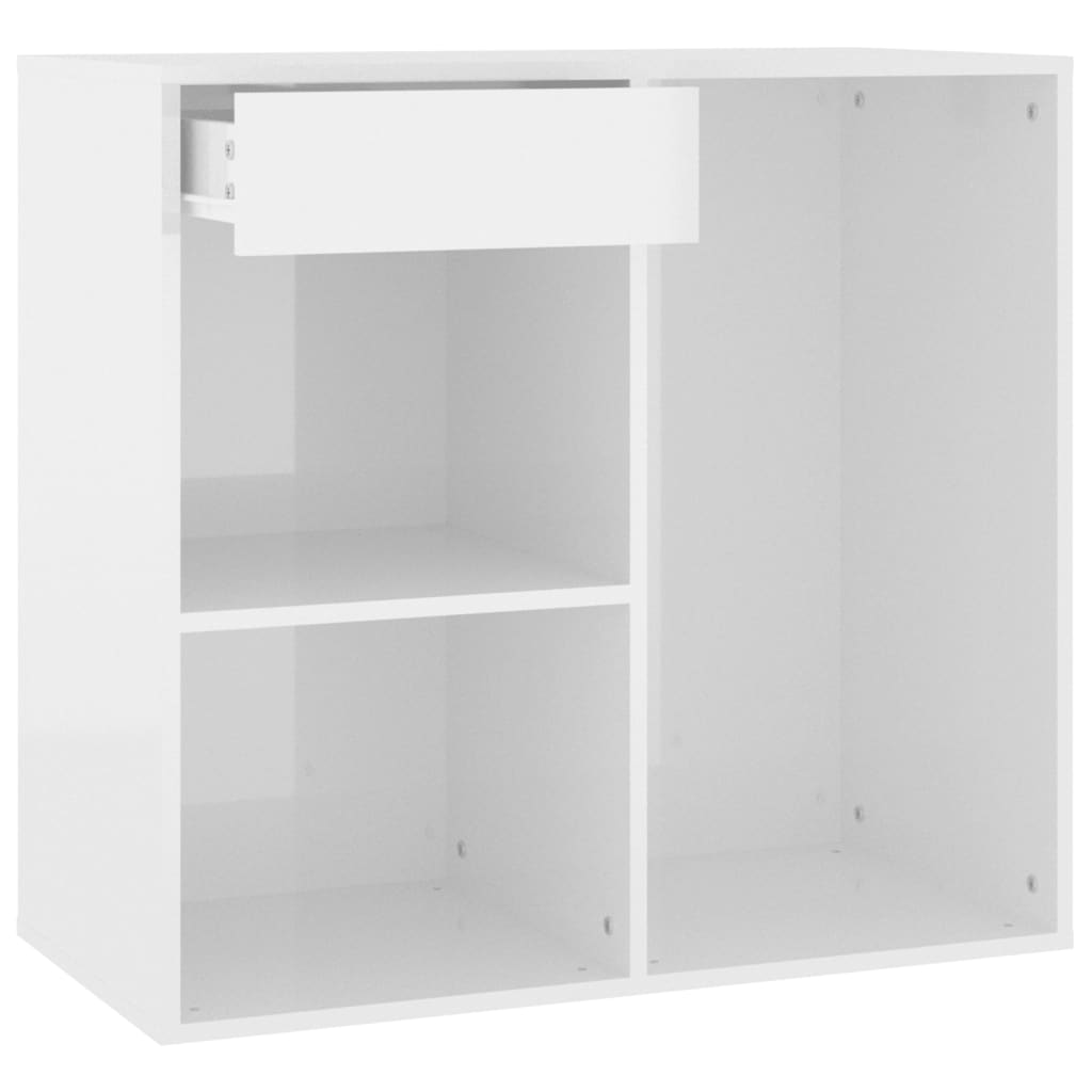 Armoire cosmétique Blanc brillant 80x40x75 cm Bois d'ingénierie