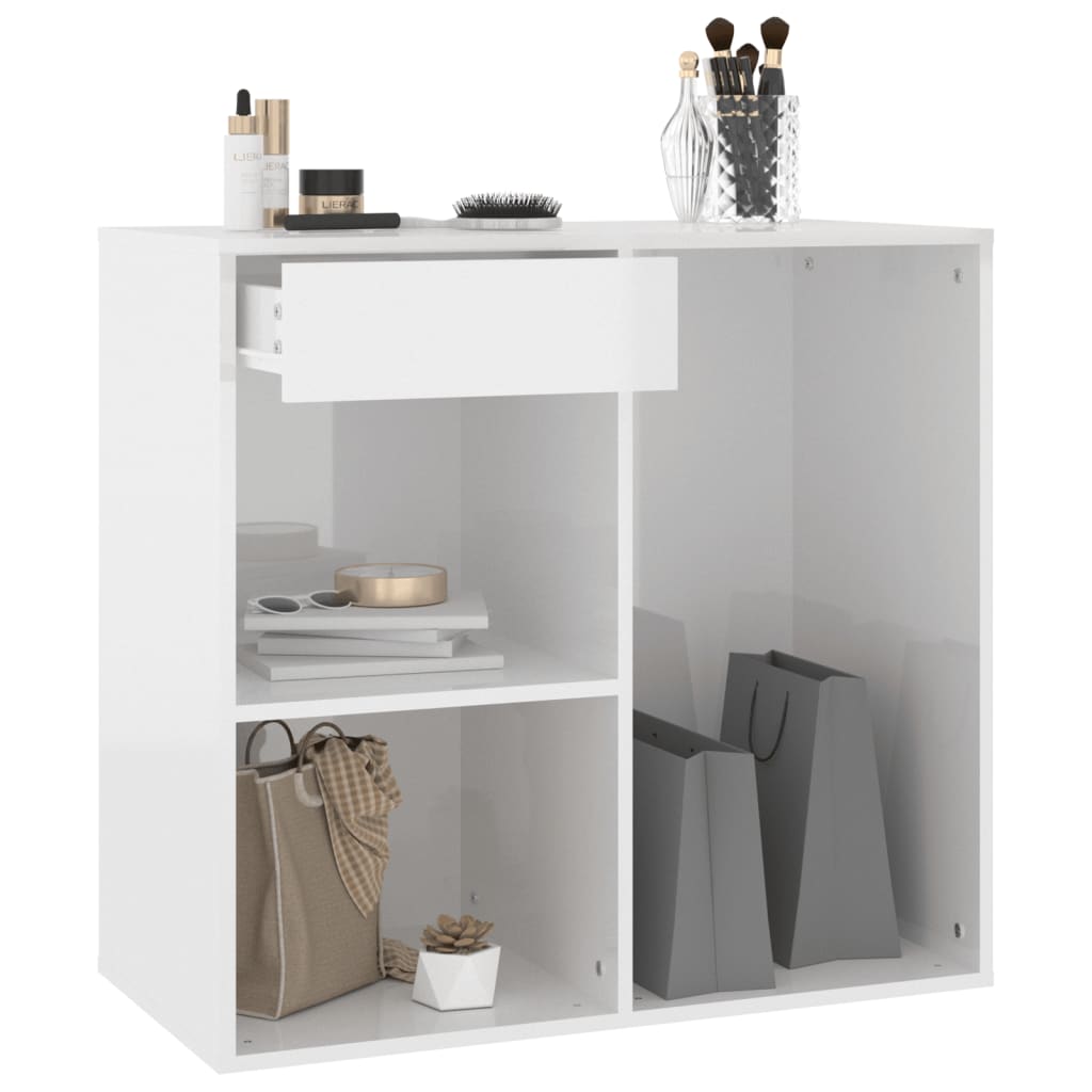 Armoire cosmétique Blanc brillant 80x40x75 cm Bois d'ingénierie