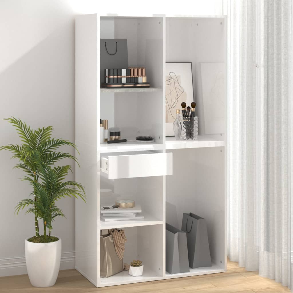 Cosmetic cabinet Glossy white 80x40x75 cm Engineered wood