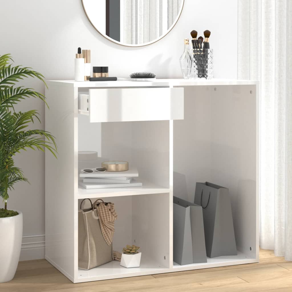 Cosmetic cabinet Glossy white 80x40x75 cm Engineered wood