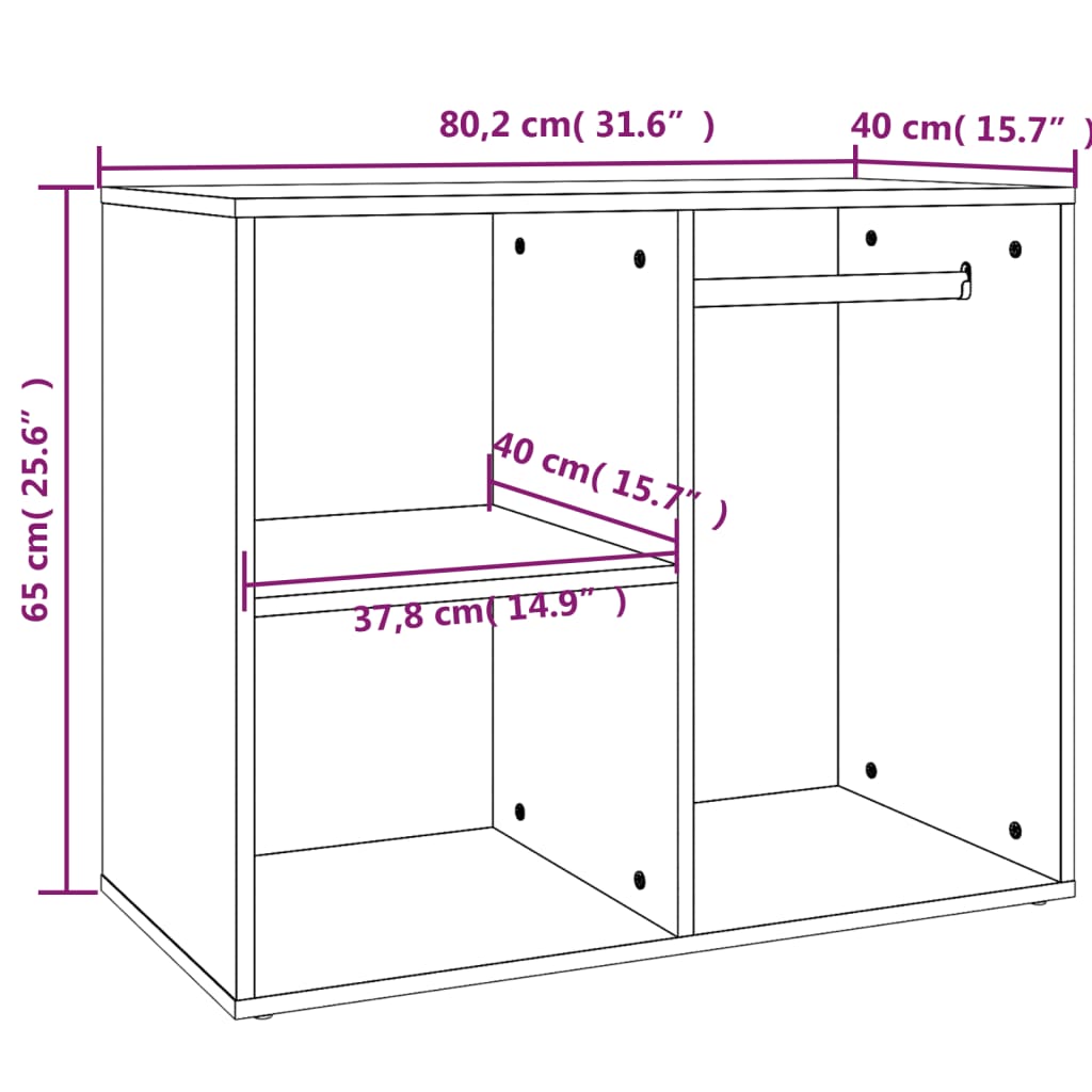 Concrete Grey Dressing Cabinet 80x40x65 cm Engineered Wood