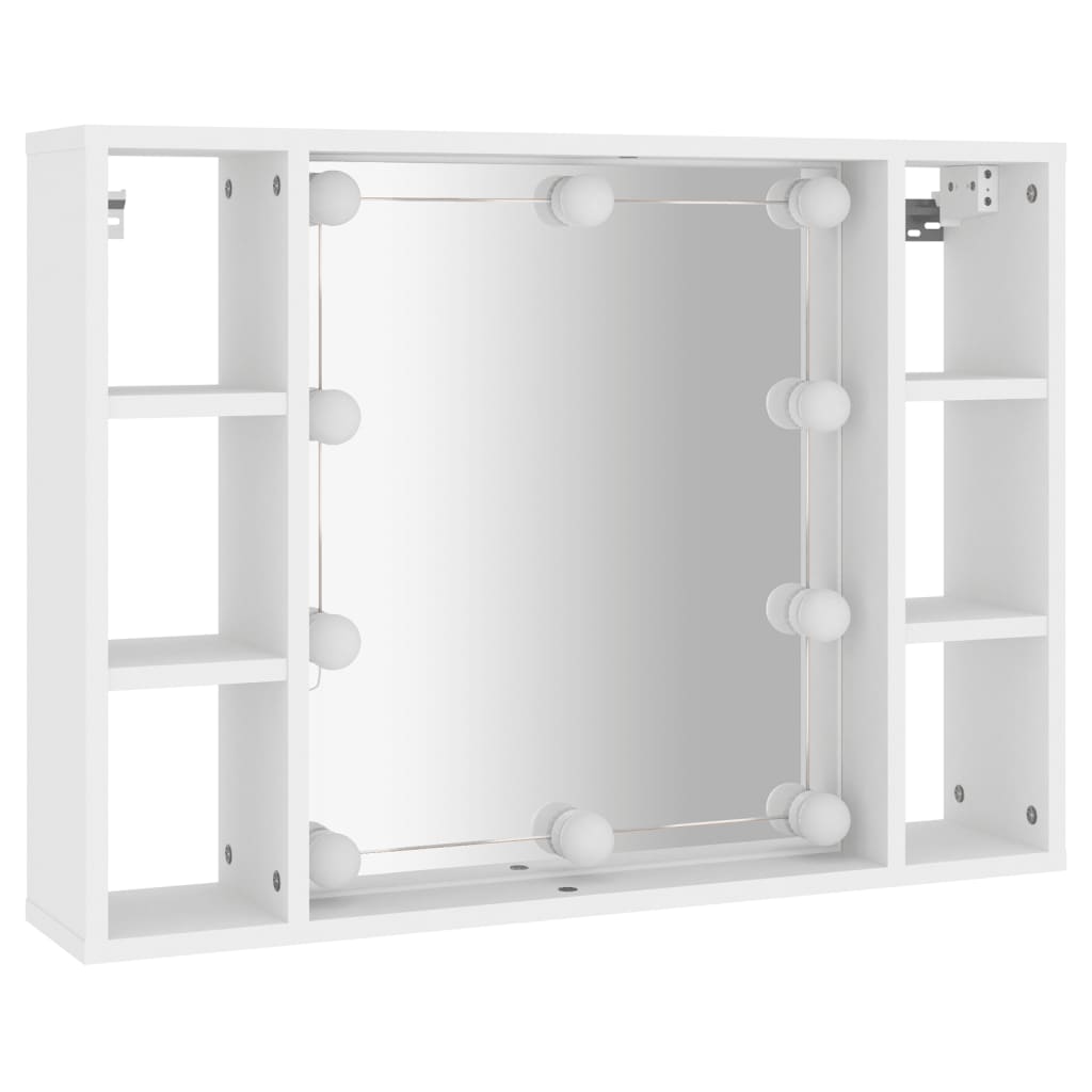 Armoire à miroir avec LED Blanc 76x15x55 cm