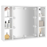 Armoire à miroir avec LED Blanc 76x15x55 cm