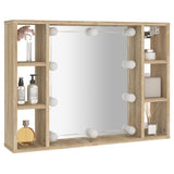 Spiegelschrank mit LED Sonoma-Eiche 76x15x55 cm